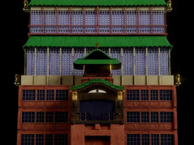 Japanese Martial Arts Dojo Exterior 3D model