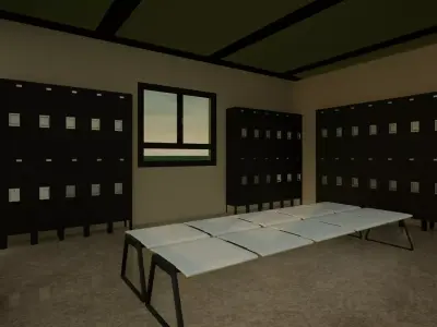 Military Base  Vehicle Hangar Building Modular  GameReady Low-poly 3D model