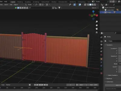 Wooden gate 3D model