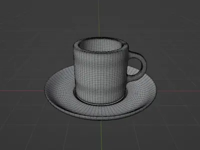 Tea Cup and Saucer model Low-poly 3D model
