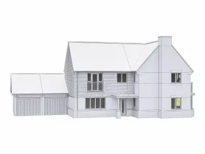 Neighborhood Houses P12 Low-poly 3D model