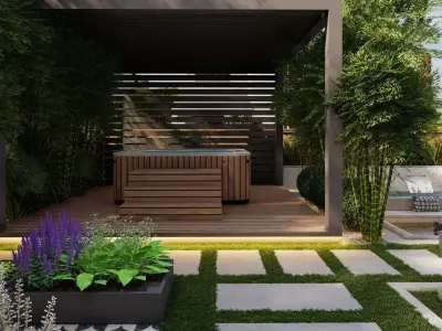 3D Exterior Scene 3D model design garden and landscape 3D model 18