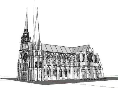 Architecture-Religion-God-Culture-Temple-0111 paris cathedral 3D model