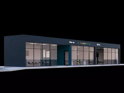 Bus station 3D model