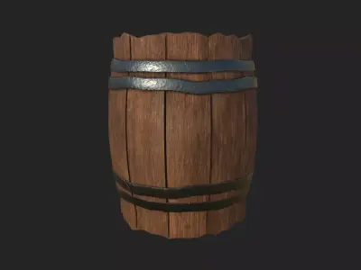 Realistic Viking Medieval Barrel - Game Ready PBR 3D Model Free low-poly 3D model