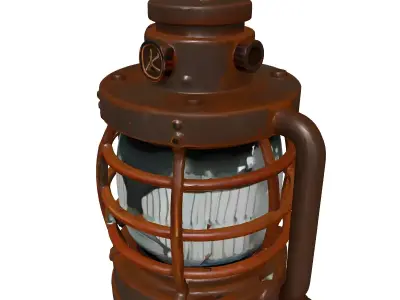 Rusty Industrial Ship Lantern Low-poly 3D model