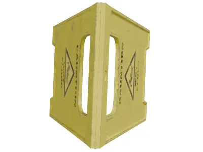 Sign Plate Caution Wet Floor Low-poly 3D model