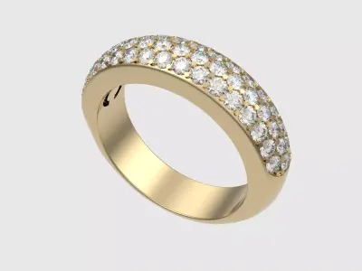Dazzling Triple-Row Pave Ring JDBCo 3D print model