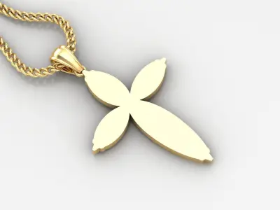 Light Gold 18K Cross Pendant 1CP094 3D print model