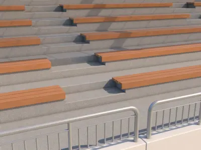 Tribune For Sport Areas With Canopy 3D model
