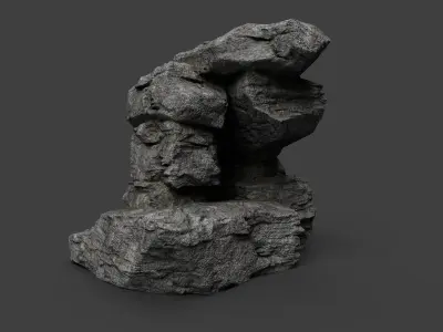 Cliff Rock 4-4 Low-poly 3D model