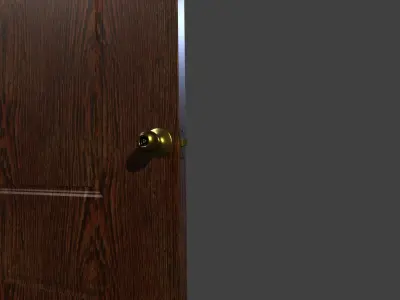 Simple interior door Low-poly 3D model