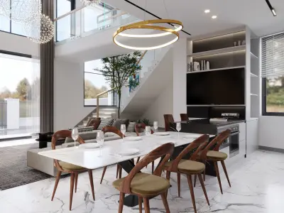 QD Living Room and Architectural 3D model