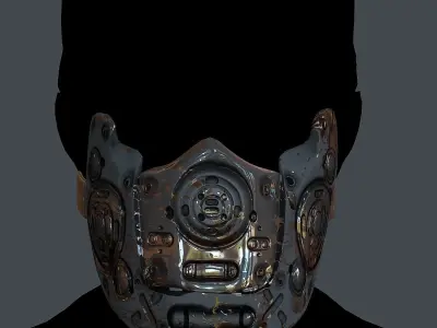 Gas mask helmet 3d model scifi Low-poly  Low-poly 3D model 480