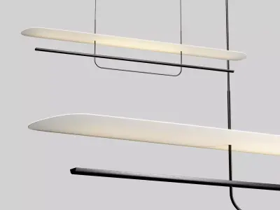 Reflector Linear LED Anodized Aluminum Pendant Light Low-poly 3D model