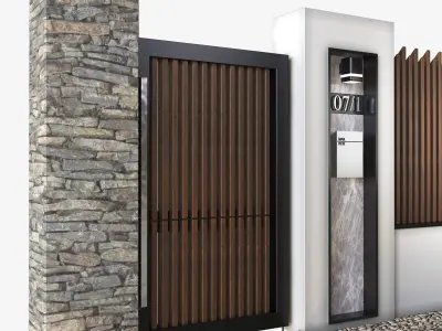 Modern fence 05 3D model