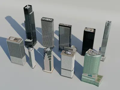 NYC Tall Skyscrapers v3 Low-poly 3D model