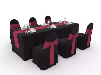 Collection Banquet Table and Chair 46 3D Model Pack