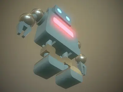 Robot rigged lowpoly Low-poly 3D model