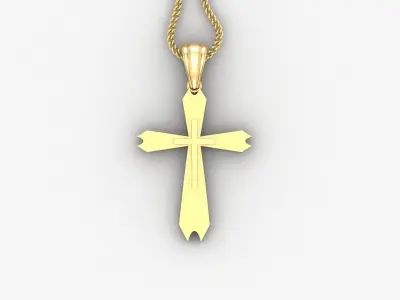 Light Gold 18K Cross Pendant 2CP042 3D print model
