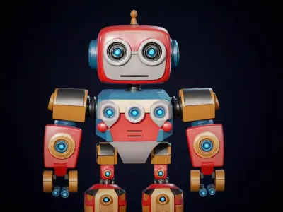 Robot Toy 1 Game Ready Low Poly Low-poly 3D model