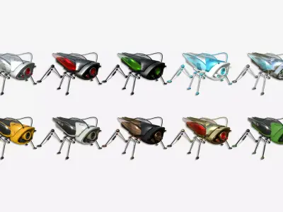 10 Insect Robot F Collection - SciFi Character Design 3D Model Pack