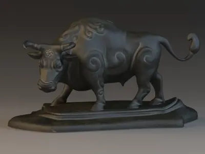 Wall Street Bull Bull Sculpture 3D model
