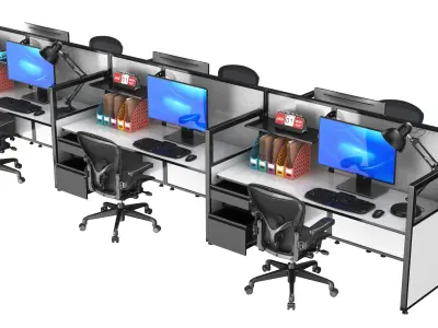  Detailed Office Workstation 