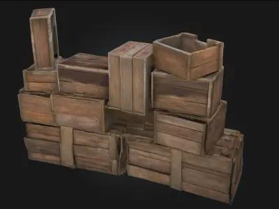 Crates Collection  Versatile Storage Solutions 3D model