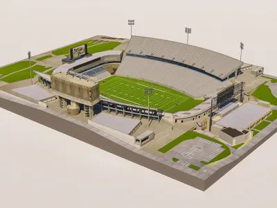 Milan Puskar Stadium Low-poly 3D model