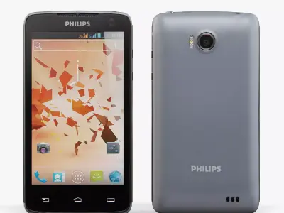 Philips Xenium W732 Black Grey Low-poly 3D model