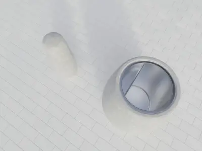 Street Furniture - Trash bin and Short Pole 3D model