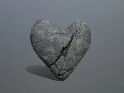 Broken Heart 4 Low-poly 3D model