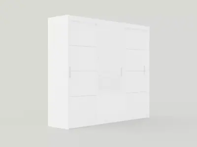 Sliding Door Wardrobe VISTA 250 White Low-poly 3D model