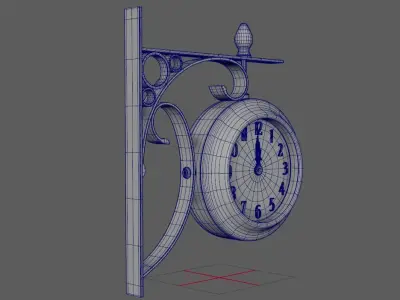 Realistic Watch clock hanging on wall 3D model