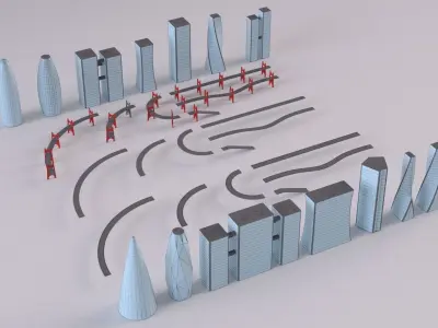 Cyberpunk Buildings Collection 3D model