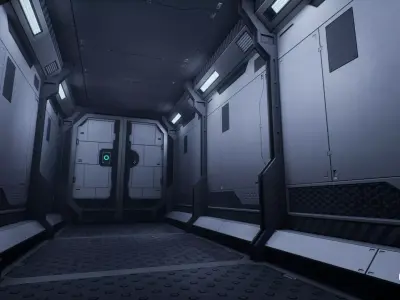 Modular Sci-Fi Environment Low-poly 3D model
