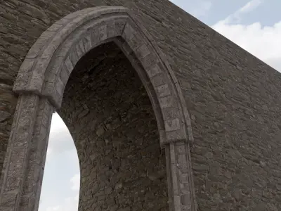 Stone Door Low-poly 3D model