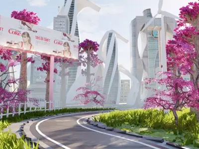 blender futuristic city scene 3D model