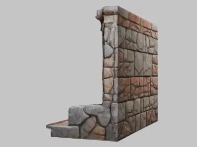 MEdieval Door Wall entrance modular Game Asset Low-poly 3D model