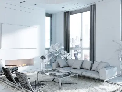 Living Room Full Scene 3D model