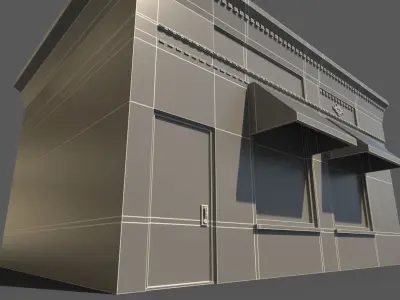 building 8 with awning 3D model