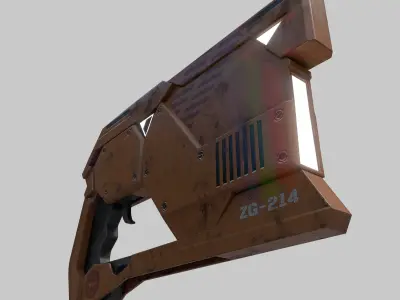 Sci-fi blaster  Low-poly 3D model