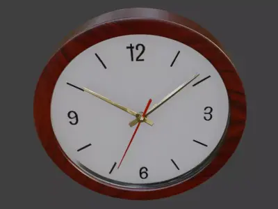 wooden 3d wall clock 3D model
