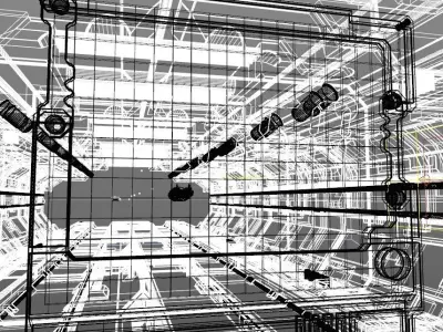 Technology space shuttle tunnel 3D model