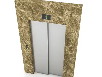elevator entrance 3D Low-poly 3D model