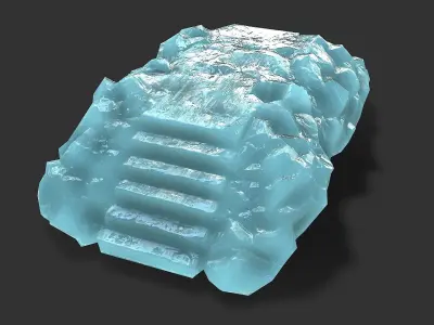 Stairs stone staircase 11 Low-poly 3D model