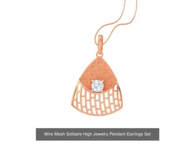 20 Light Solitaire Pendant Earrings Set 3dm stl obj mtl gltf glb 3D Model Pack