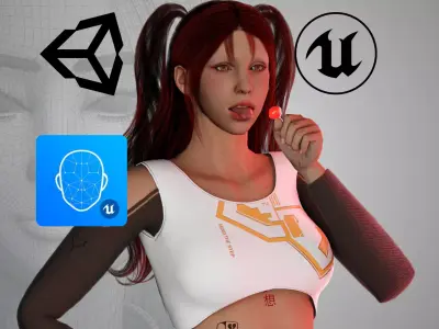CyberPunk Woman - Game Ready Low-poly 3D model