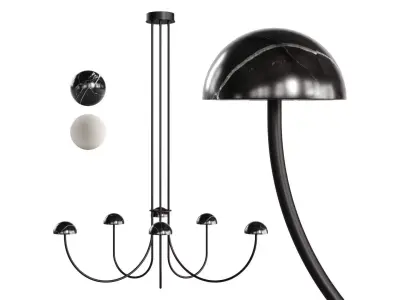 Dussa C1307-6 Pendant Lamp by Aromas 3D model